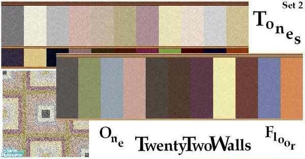 Sims 2 — Twenty Two Tones set 2 by Lorah — Create harmonies homes in colors of blues, browns, mauve, etc. These painted,
