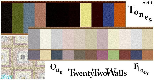 Sims 2 — Twenty Two Tones set 1 by Lorah — Create harmonies homes in colors of blues, browns, mauve, etc. These painted,