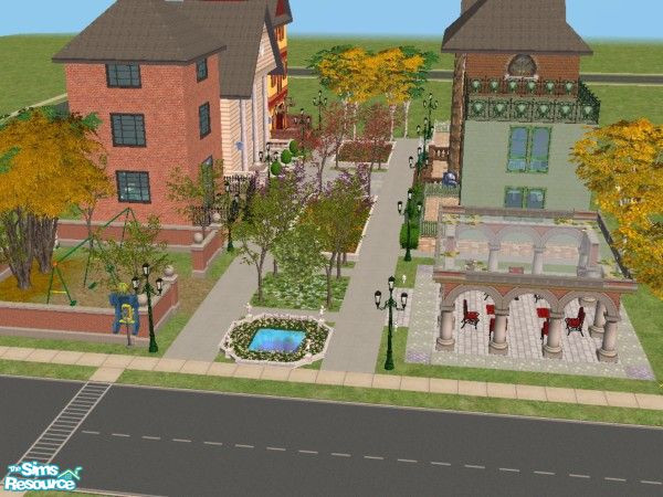Sims 2 — Market District by c_literati — This shopping district has everything a sim could want, all in one convenient