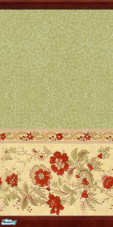 Sims 2 — TL - TC77 CountryNurseryGrowUp WallpaperGreen by TabbyLou — Wallpaper with TC77 Textures - Flowers & Green -