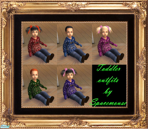 Sims 2 — Toddler outfits by spacemouse — Toddler outfits serie # 2. Maxis default, no mesh needed.