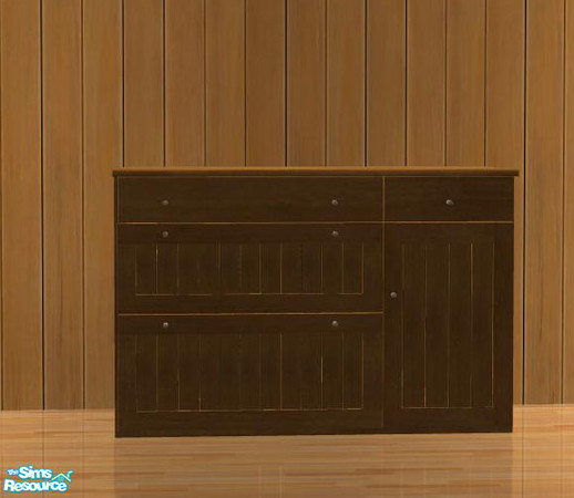 Sims 2 — NewEnglandKitchen wood - Sideboard by ShinoKCR — 