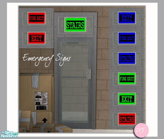 Sims 2 — Shop Emergency Sign by DOT — Shop Emergency Signs, sticks to window glass or wall. Sims 2 by DOT of The Sims