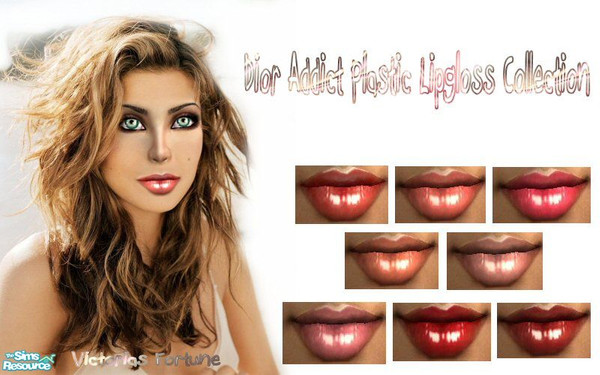 Sims 2 — VF Dior Addict Plastic Glass Lipgloss Collection by fortunecookie1 — Here are 8 new colors of lipgloss! 