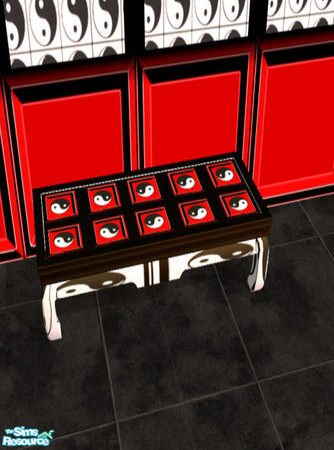 Sims 2 — Ying Yang Coffee Table by Phadrae — It's bright! It's colorful! It has a cool Ying Yang design! It goes with my