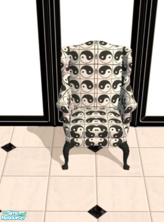 Sims 2 — Ying Yang Chair by Phadrae — This is the chair for my Ying Yang set-a recolor of Maxis chair, done in black and
