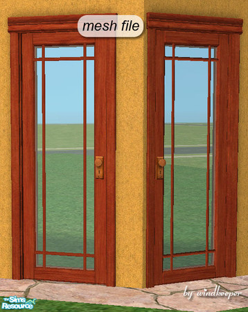 Sims 2 — Glass door 3 diagonal by Windkeeper — This is diagonal version of "Glass door 3 updated" from this