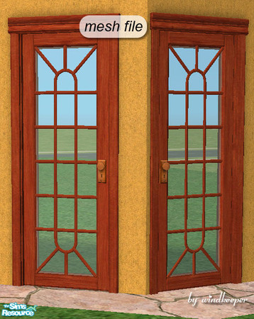 Sims 2 — Glass door 2 diagonal by Windkeeper — This is diagonal version of "Glass door 2 updated" from this