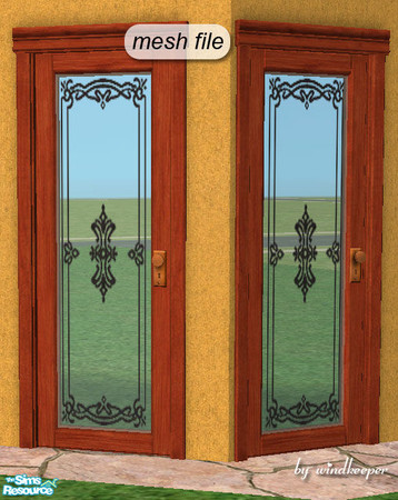 Sims 2 — Glass door 1 diagonal by Windkeeper — This is diagonal version of "Glass door 1 updated" from this