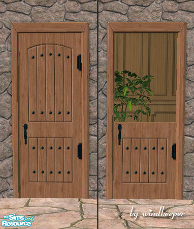 Sims 2 — Rustic light wood door 1 by Windkeeper — You need to download "Rustic door" file from this set for