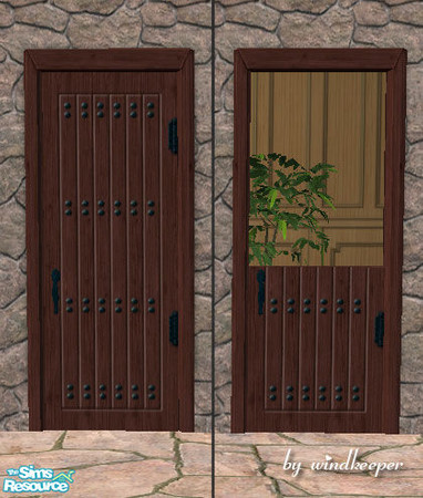 Sims 2 — Rustic cherry wood door 2 by Windkeeper — You need to download "Rustic door" file from this set for