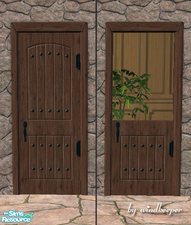 Sims 2 — Rustic aged wood door 1 by Windkeeper — You need to download "Rustic door" file from this set for this