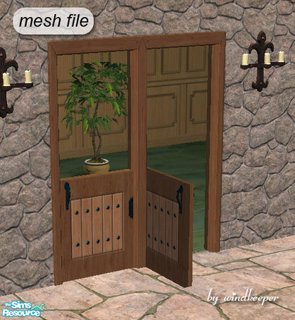 Sims 2 — Rustic halfdoor by Windkeeper — Rastic halfdoor - mesh file. This file is linked to "Rustic door" file