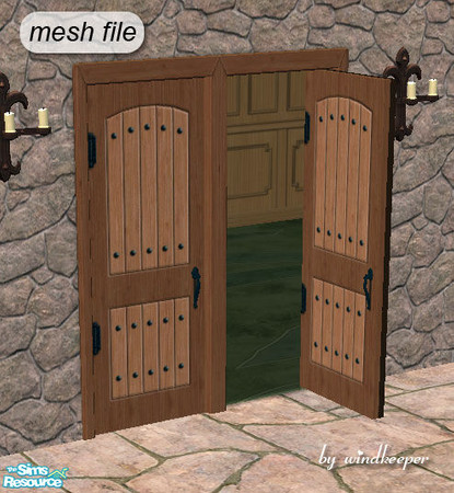 Sims 2 — Rustic door by Windkeeper — <strong>- MASTER MESH -</strong> Works on diagonal walls - make sure to download