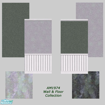 Sims 2 — Sponged Wall and Abelone floor set by am1974 — Green Sponged and Pink sponged wall set with Abelone flooring to