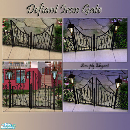Sims 2 — The Defiant Iron Gate by parisienne — The Defiant Iron Gate adds an extra touch of class to your Iron fences.