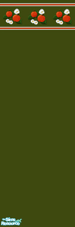 Sims 2 — Apple Wall by Simaddict99 — deep, green wall with red apple and blossom border.