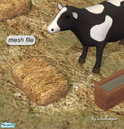 Sims 2 — Hay bale by Windkeeper — *Jun 17/06 updated to remove shine* Hay bale - mesh file. Decorative only.