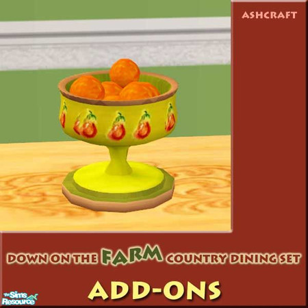 Sims 2 — Country Dining--Decorative Fruit Bowl by Cashcraft — A few simple decorative items to add a homey touch to the