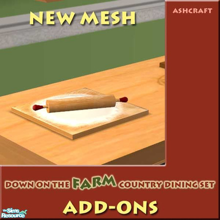 Sims 2 — Country Dining--Maple Rolling Pin by Cashcraft — A few simple decorative items to add a homey touch to the