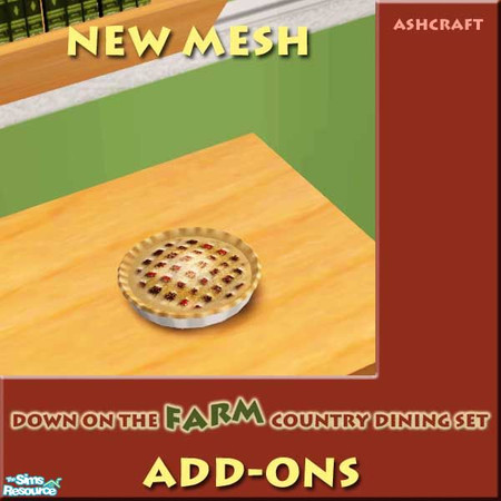 Sims 2 — Country Dining--Cherry Pie by Cashcraft — Cherry pie, freshly baked with Michigan cherries--just a few simple