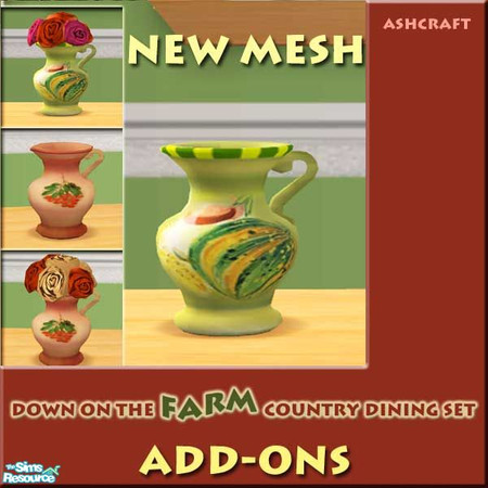 Sims 2 — Country Dining--Decorative Pitcher with by Cashcraft — A charming country pitcher with or without large cabbage