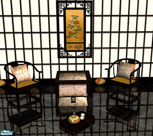 Sims 2 — Oriental Flair- Tea For Two by mom_of2boyz — This is a recolor of MTcakes Oriental Tea Corner. The votive candle