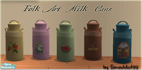 Sims 2 — Decorative Milk Cans by Simaddict99 — Decorative milk cans for a touch of the country. my milk can mesh