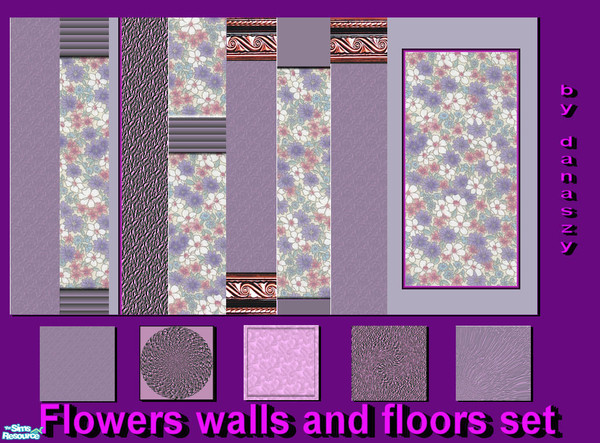 Sims 2 — Flowers walls and floor set by danaszy — A nice flowers set of 8 wallpaper and 5 floors. I hoppe you like it.