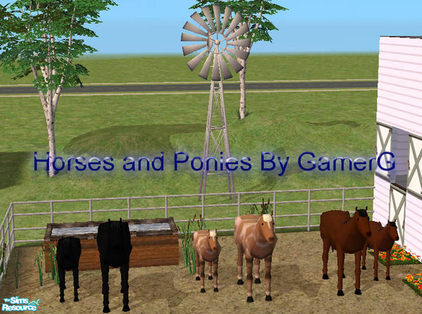 Sims 2 — Horsies and Ponies by Gamerg — This is the Horse, Pony, and Horse and Pony recolors Set. I hope you Enjoy! :D
