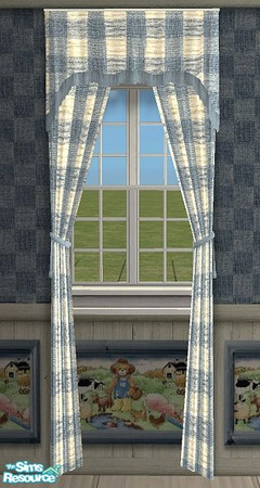 Sims 2 — Little Farmer Nursery - Curtains MESH di by Bitzybus — Long curtains for the nursery, grabs the texture from the