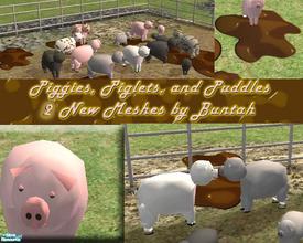 Sims 2 — Piggies, Piglets, & Puddles by buntah — Fill your pig sty with these pigs ... momma, poppa, and baby pig. In