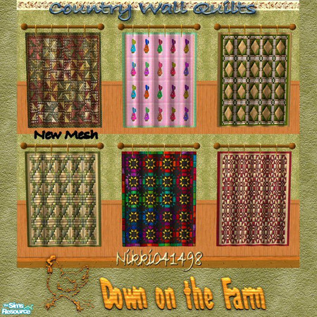 Sims 2 — Country Wall Quilt Collection by Nikki041498 — *New Mesh* These quilts match the quilts in my Country Quilt Set