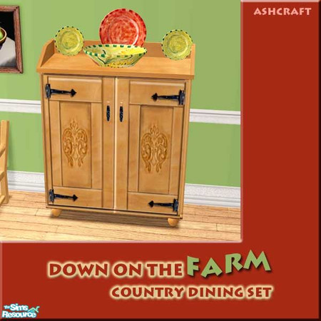 Sims 2 — Down on the Farm--Country Small Hutch by Cashcraft — After a hard day on the farm, sit back and enjoy a