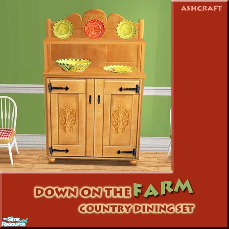 Sims 2 — Down on the Farm--Country Hutch by Cashcraft — After a hard day on the farm, sit back and enjoy a home-cooked