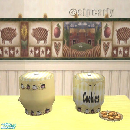 Sims 2 — Farmhouse Cookie Jars by STP Carly — Cookie jars with country designs for that farm fresh feeling in the