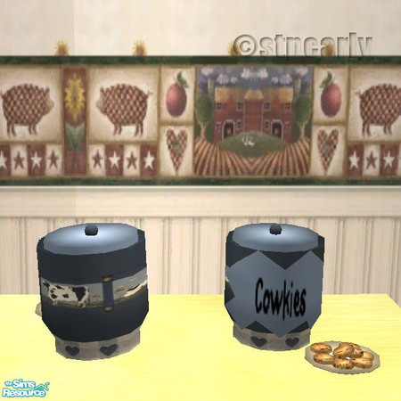 Sims 2 — Cows Cookie Jars by STP Carly — Cookie jars with country designs for that farm fresh feeling in the kitchen.