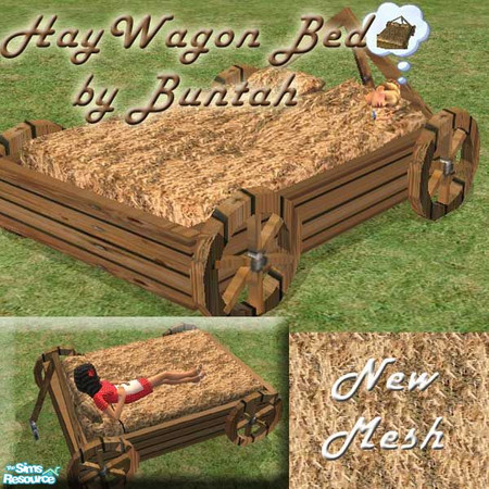 Sims 2 — Hay Wagon (Bed) by buntah — Find this in with the rest of your beds, cuz that's what it is. Sims relax and read