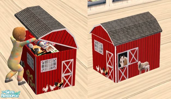 Sims 2 — Little Farmer Nursery - Barnyard Toy Box by Bitzybus — Barnyard Toy Box Youngsters can easily lift and lock the