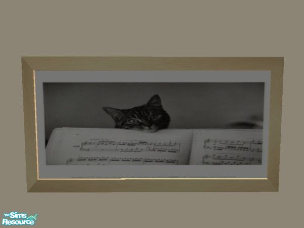 Sims 2 — Musical Cat by TSR Archive — Part of a set of 5 Adorable Cat Prints. ** TRSAA Member **