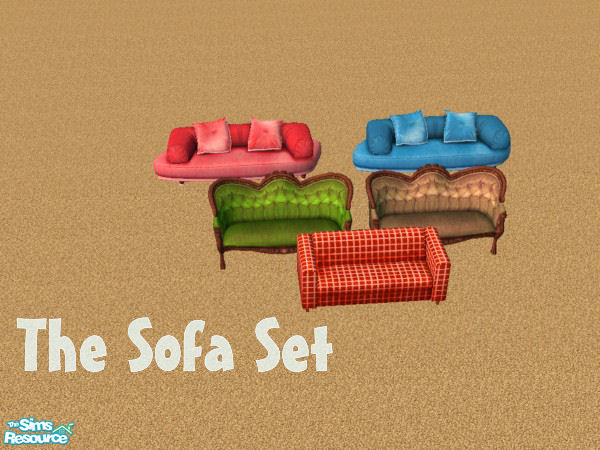 Sims 2 — The Sofa Set by simmyfan2852 — The Sofa set contains five sofa recolors including: Victorian tan, Victorian