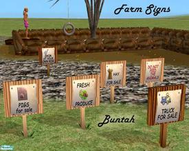 Sims 2 — Farm Signs by buntah — Here's some signs for your farms. They require my mesh which you can get here at TSR. Six