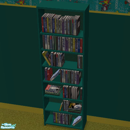 Sims 2 — Teal Bookcase by am1974 — Here is a teal bookcase to go with the Spongebob set.