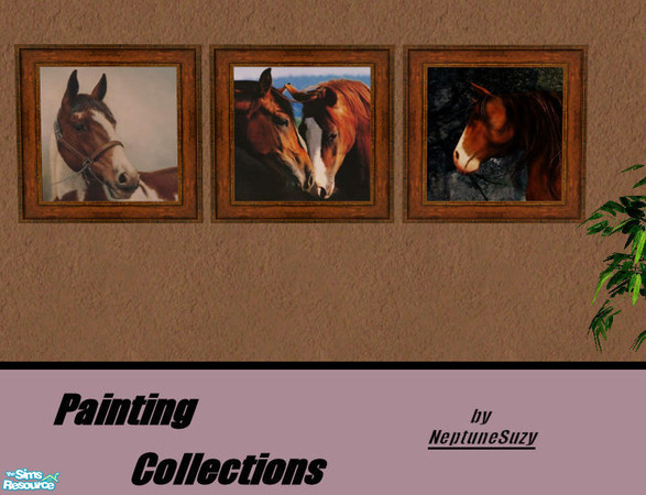 Sims 2 — NSC Paintings Set5 - Horses by Neptunesuzy — Set of three horse paintings, Enjoy!