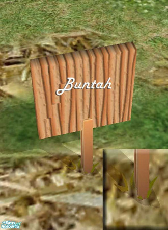 Sims 2 — Original signpost with hay at the base by buntah — This puts hay at the base of your sign, instead of green