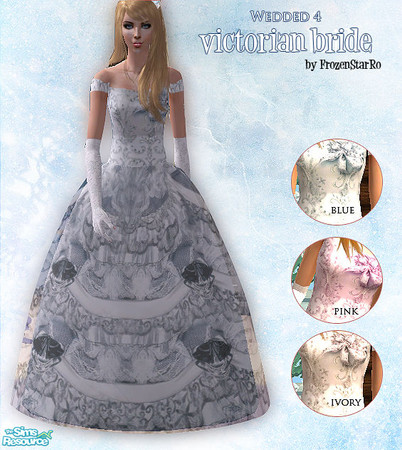 Sims 2 — Wedded 4 - Victorian Bride by FrozenStarRo — New set of wedding gowns, this time in a more Victorian style.