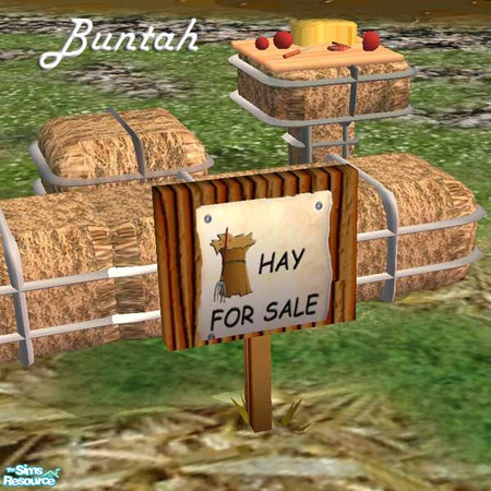 Sims 2 — Hay for Sale sign by buntah — This requires my No Tresspassing Sign mesh, available here at TSR.