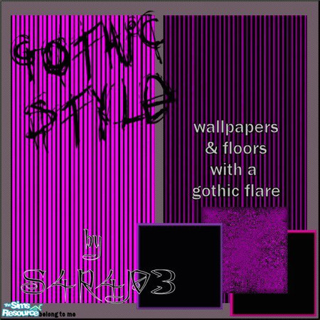 Sims 2 — Gothic Style by S4R4J03 — Wallpapers and floors with a gothic flare by S4R4J03.