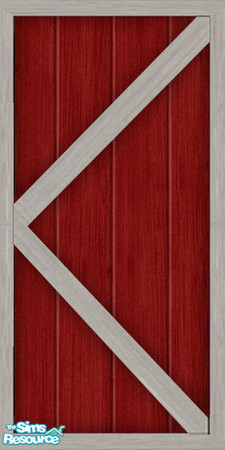 Sims 2 — Red barn wall 5 by Windkeeper — Part of "Barn Building Kit" set