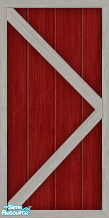 Sims 2 — Red barn wall 4 by Windkeeper — Part of "Barn Building Kit" set